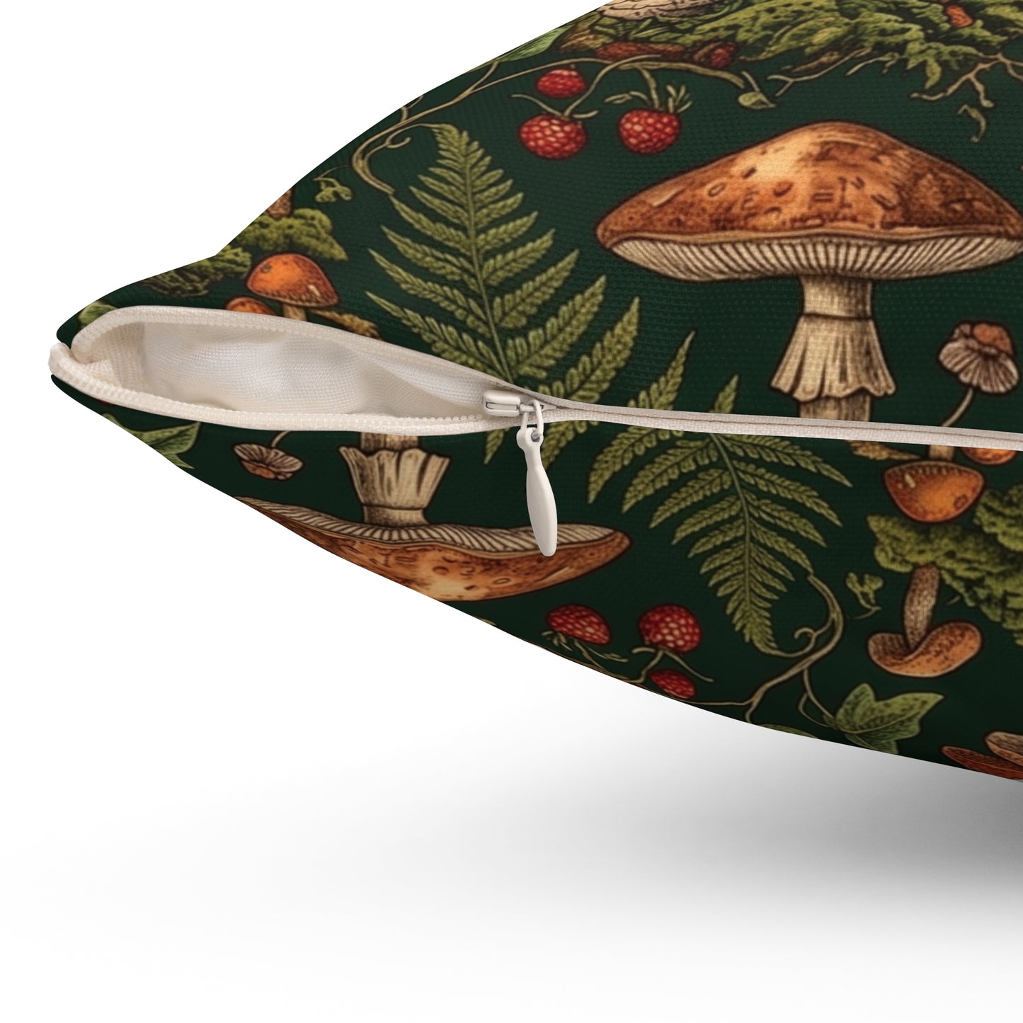 Autumn Mushrooms pillow | Forest fungi botanical throw pillow