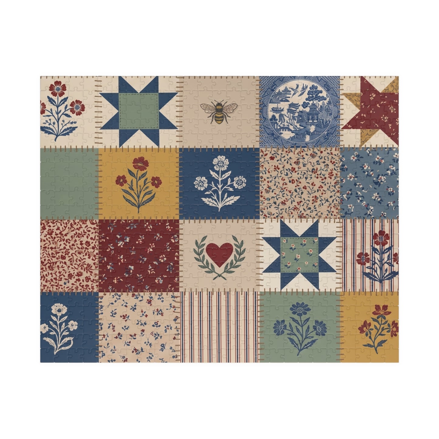 Vintage Quilt Pattern Puzzle | 110/252/520/1014-piece jigsaw