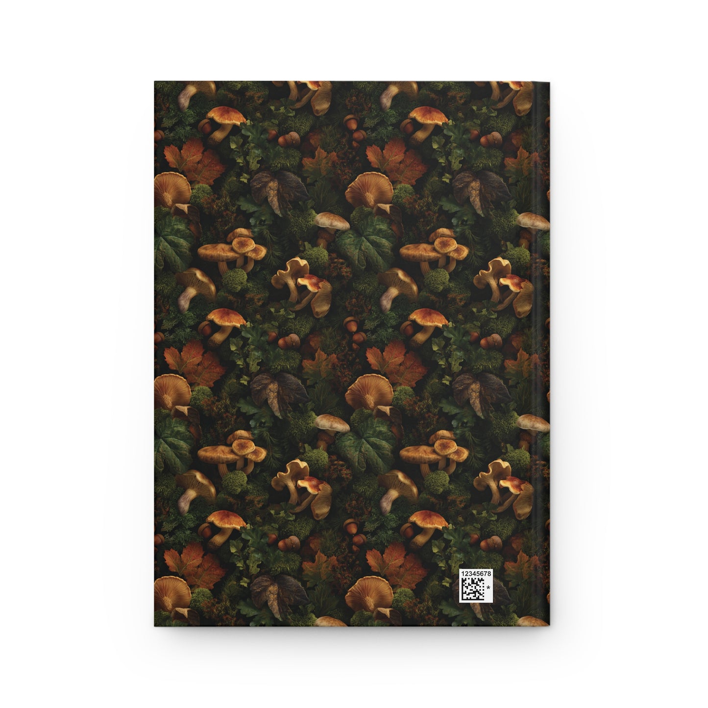 Autumn Mushrooms Hardcover Journal | Forest Mushroom Pattern Notebook
