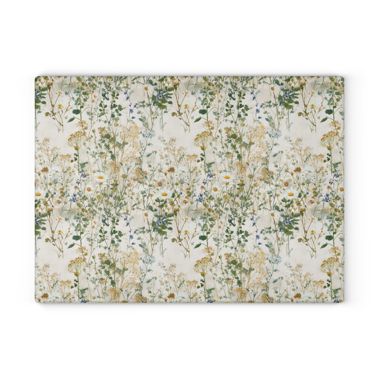 Wildflower Meadow Glass Cutting Board | Botanical Floral Kitchen Decor