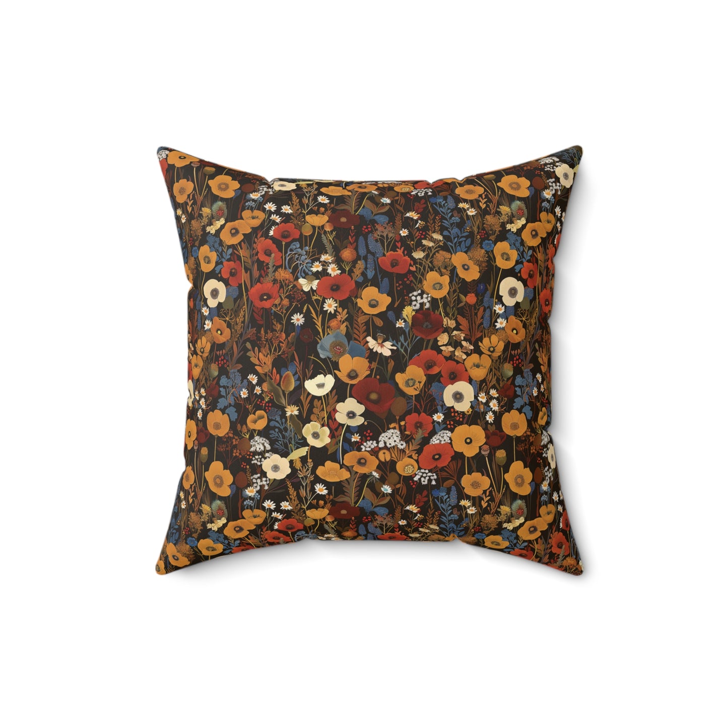 Autumn Wildflower Pattern Pillow | Square Pillow