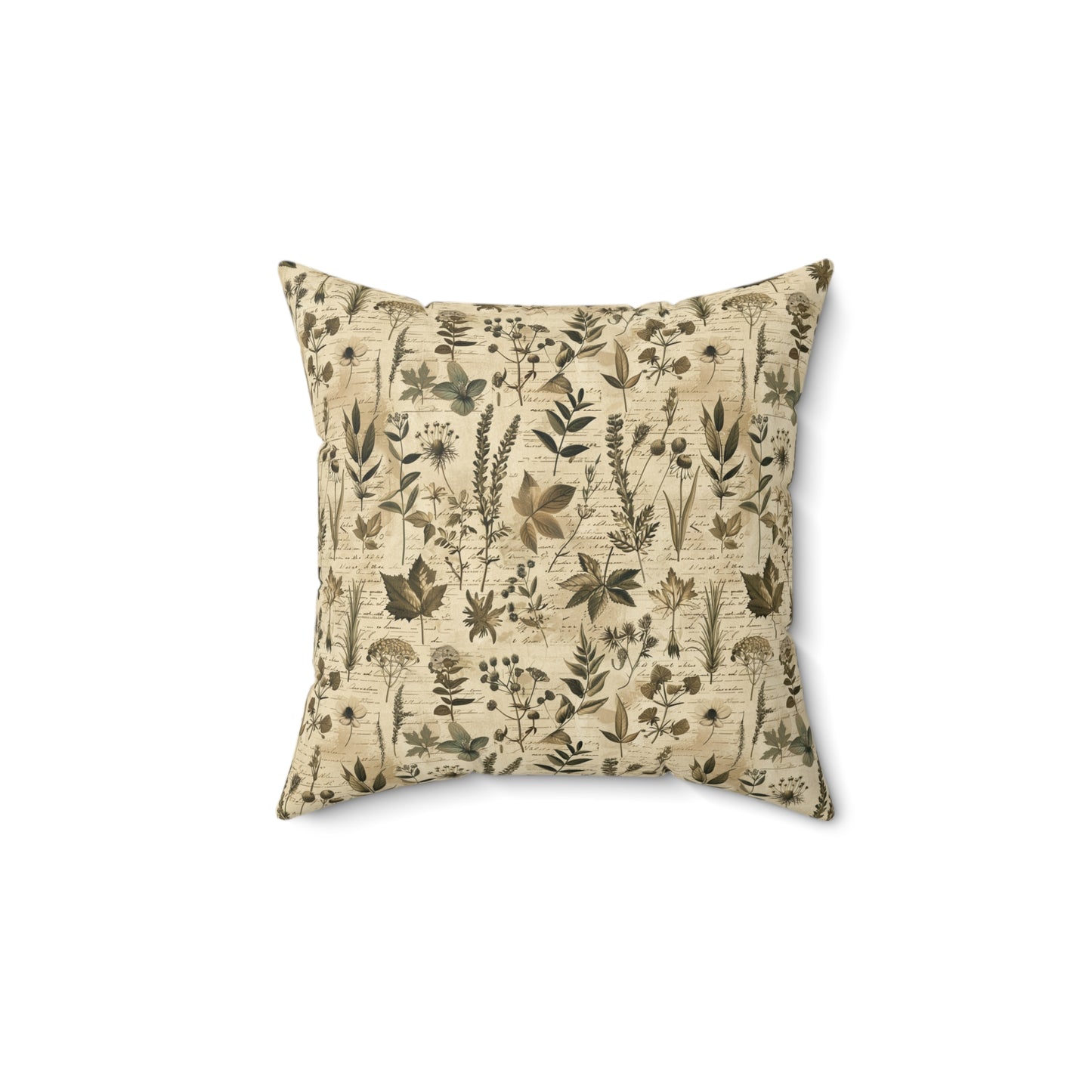 Vintage Botanical Pattern Pillow | Neutral Floral Accent Pillow