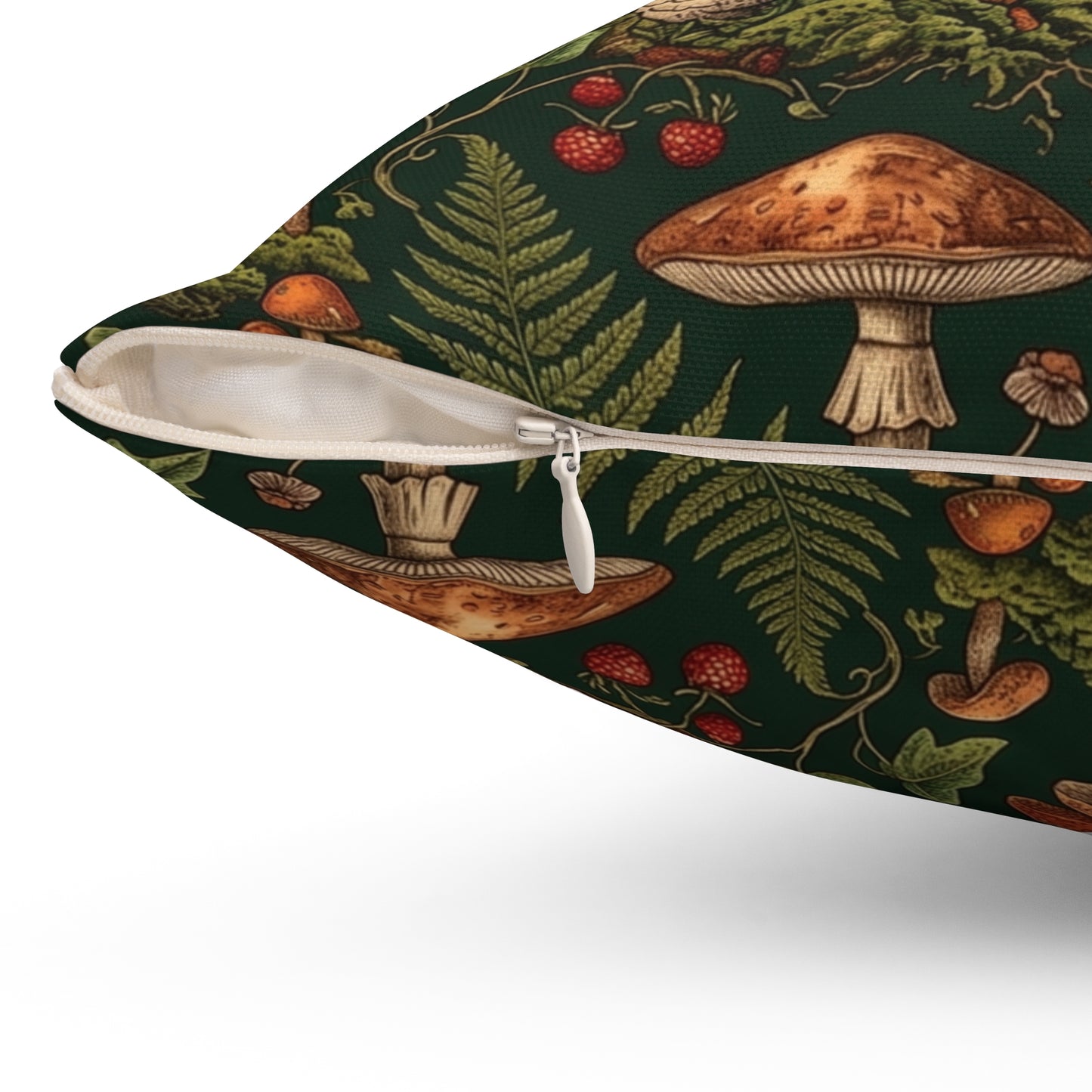 Autumn Mushrooms pillow | Forest fungi botanical throw pillow