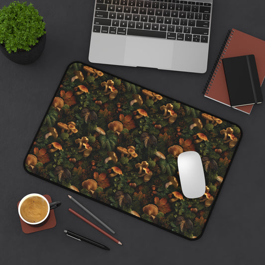 Autumn Mushroom Pattern Desk Mat | Forest Fungi Mousepad