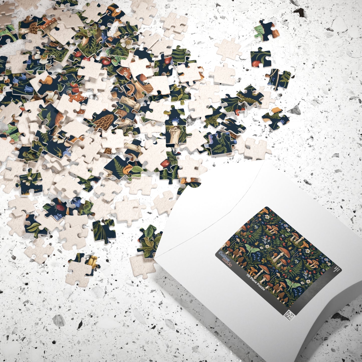 Vintage Mushroom Forest Puzzle | Botanical Woodland Jigsaw