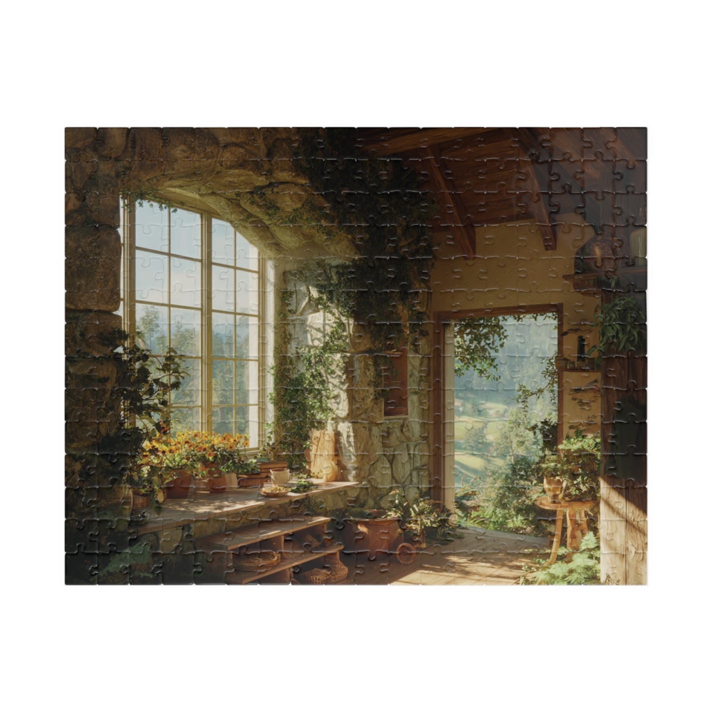 Sunlit Garden Interior Puzzle | Vintage Cottage Window 110-1014Piece