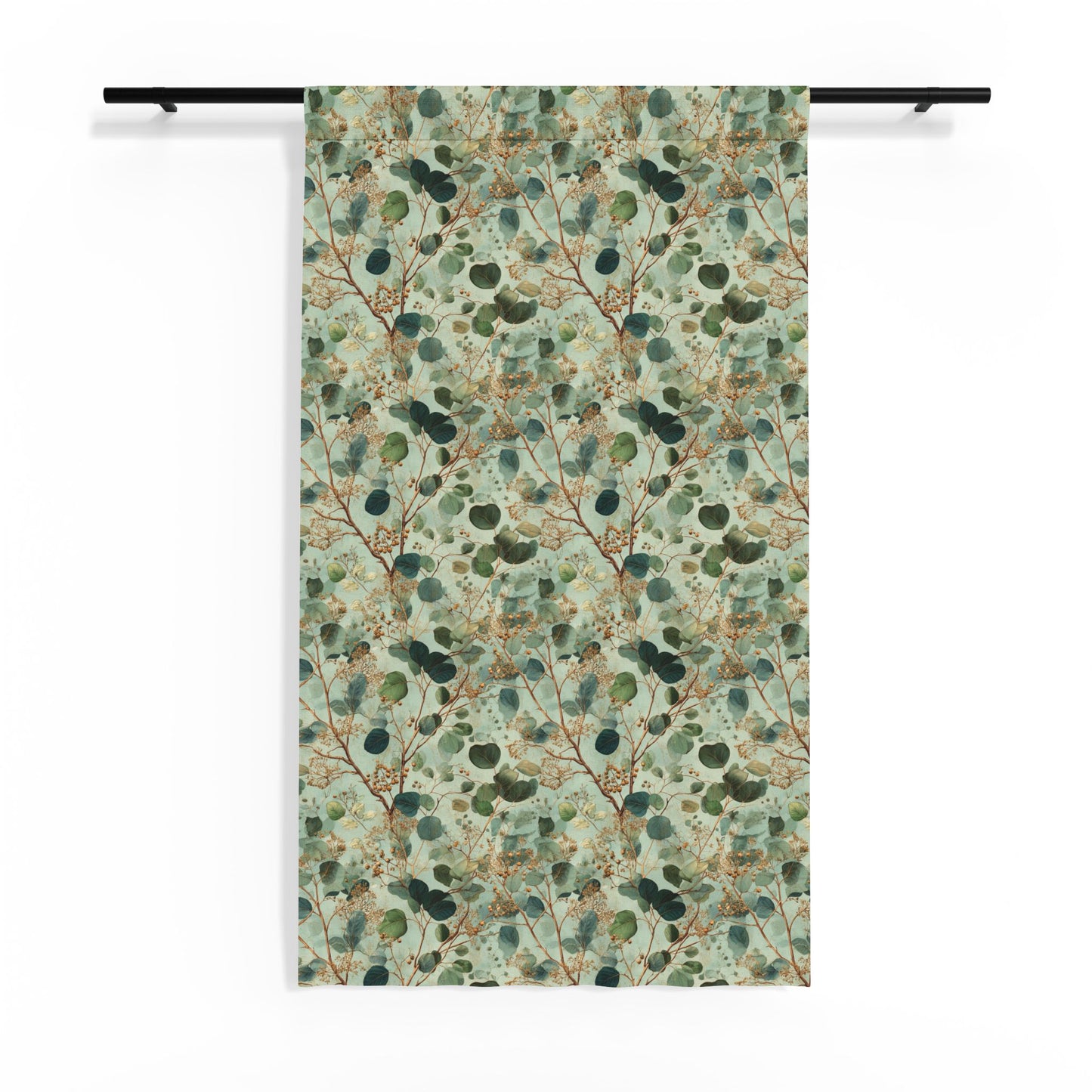 Eucalyptus Branches Sheer Window Curtain | Green Botanical Sheer