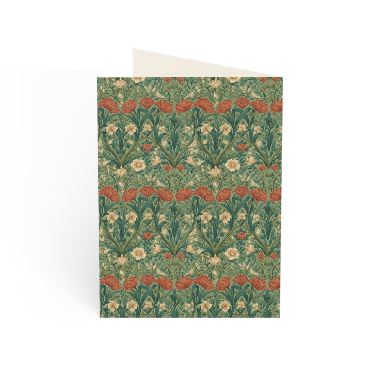 Victorian Floral Pattern Greeting Card | Pack of 1, 10, 30, 50