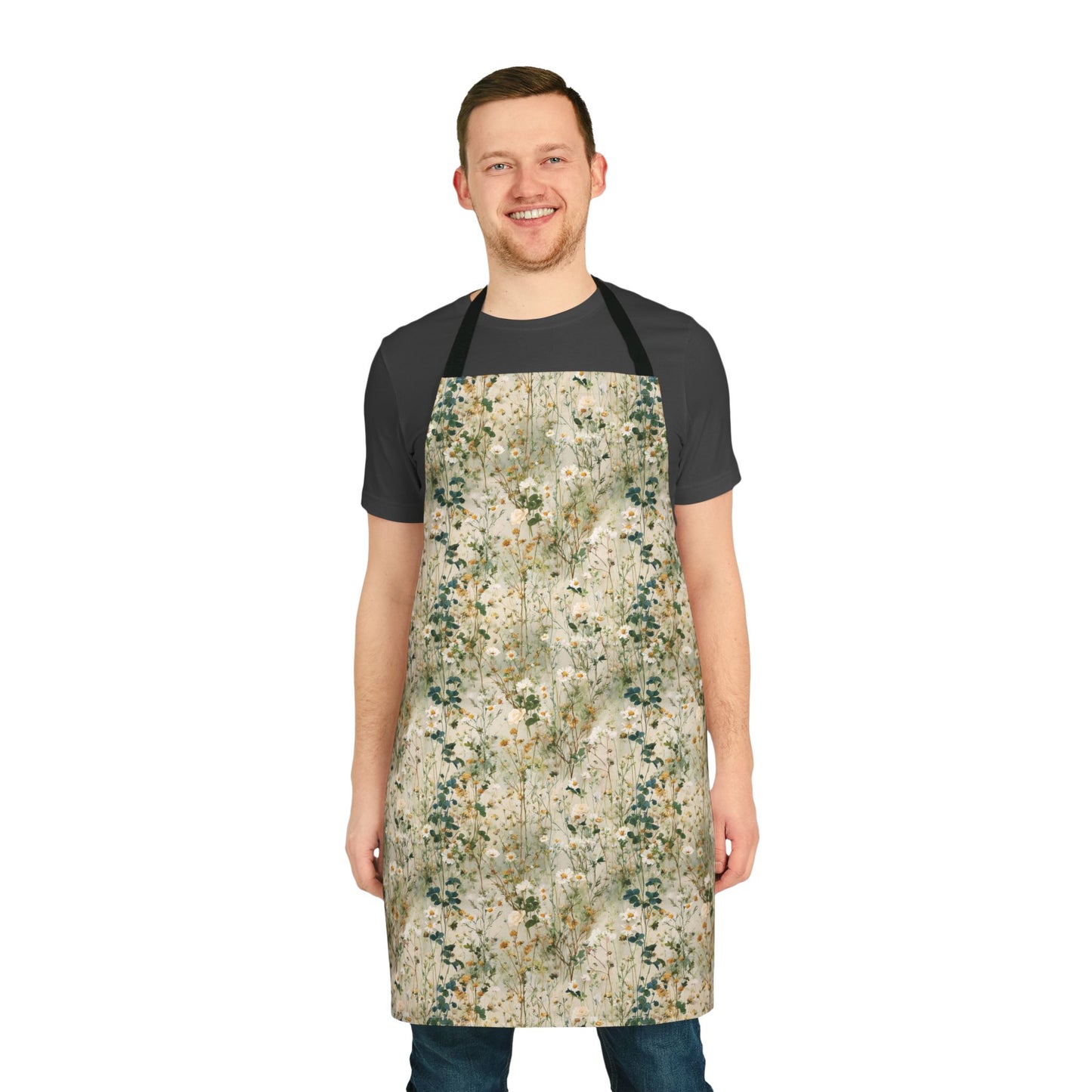 Vintage Floral Pattern Apron | Rustic Wildflower Kitchen Apron