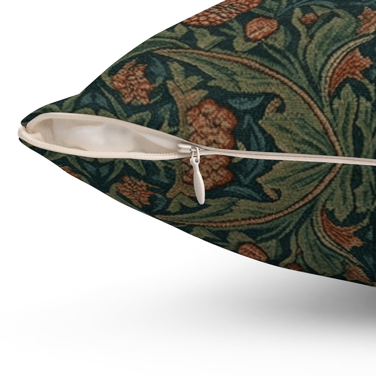 William Morris Style Floral Pattern Pillow | Botanical Throw Pillow