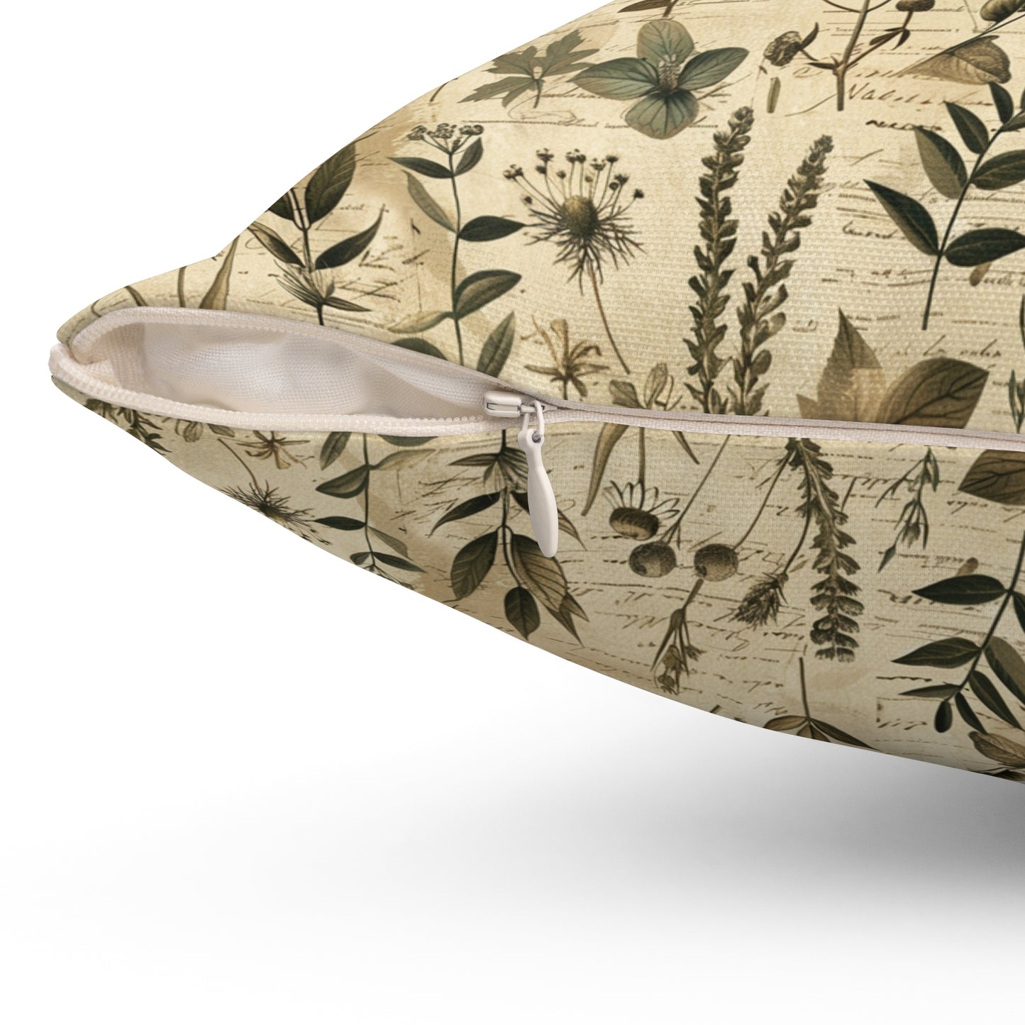 Vintage Botanical Pattern Pillow | Neutral Floral Accent Pillow