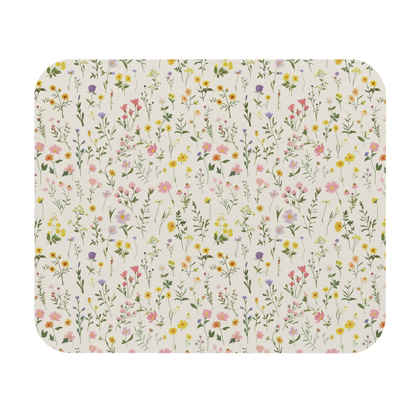 Wildflower Pattern Mouse Pad | Botanical Floral Desk Accessory