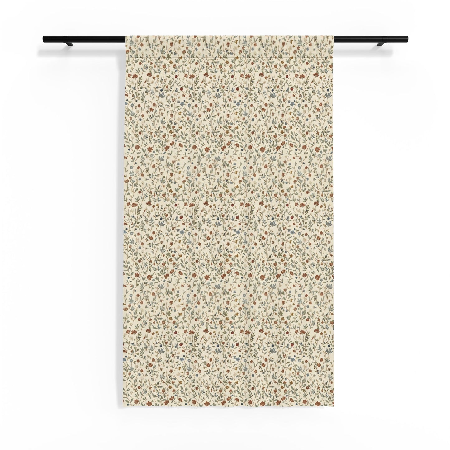 Tiny Floral Pattern Sheer Window Curtain | Neutral Botanical Drapery