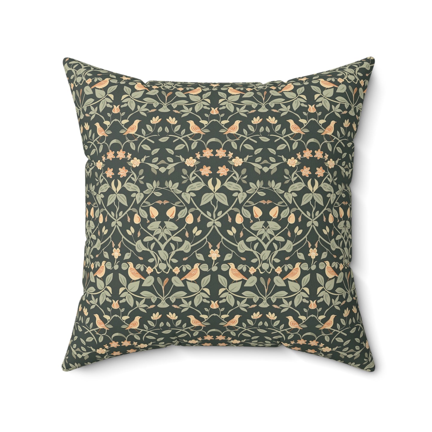 Vintage Floral Damask Pillow | Square Pillow, Botanical Pattern