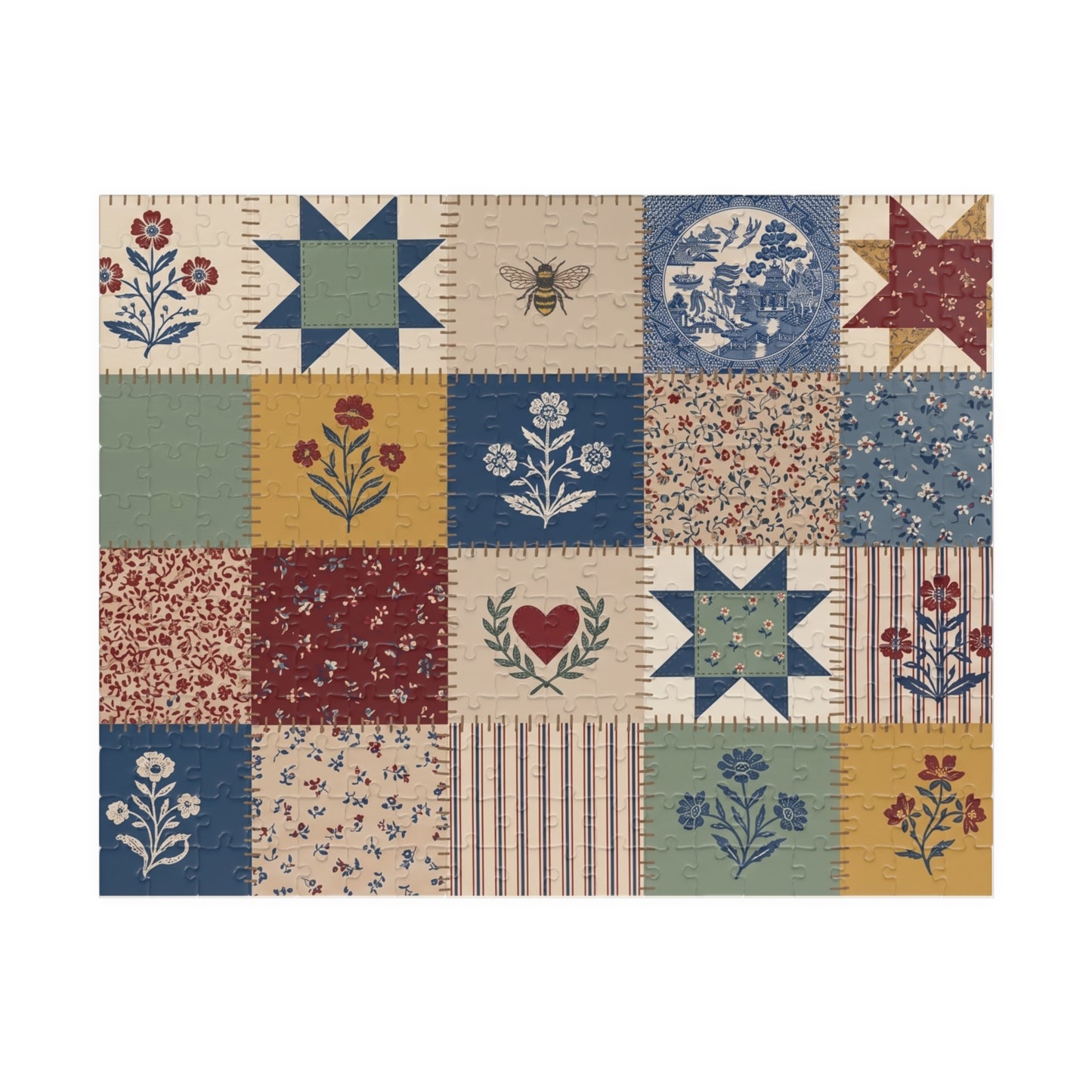 Vintage Quilt Pattern Puzzle | 110/252/520/1014-piece jigsaw