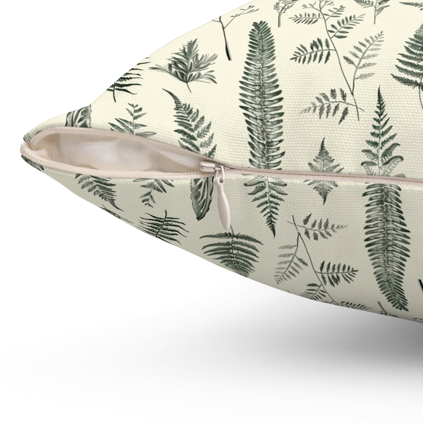 Fern Pattern Pillow | Botanical Leaf Print Square Pillow
