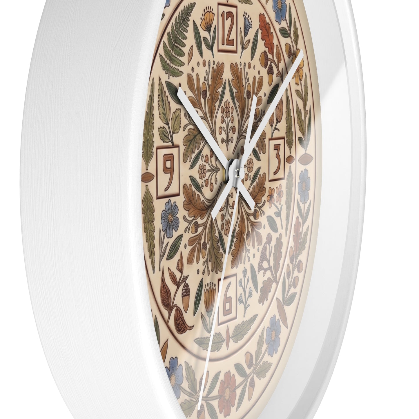 Boho Floral Mandala Wall Clock | Arts And Crafts Rustic Floral Pattern Clock