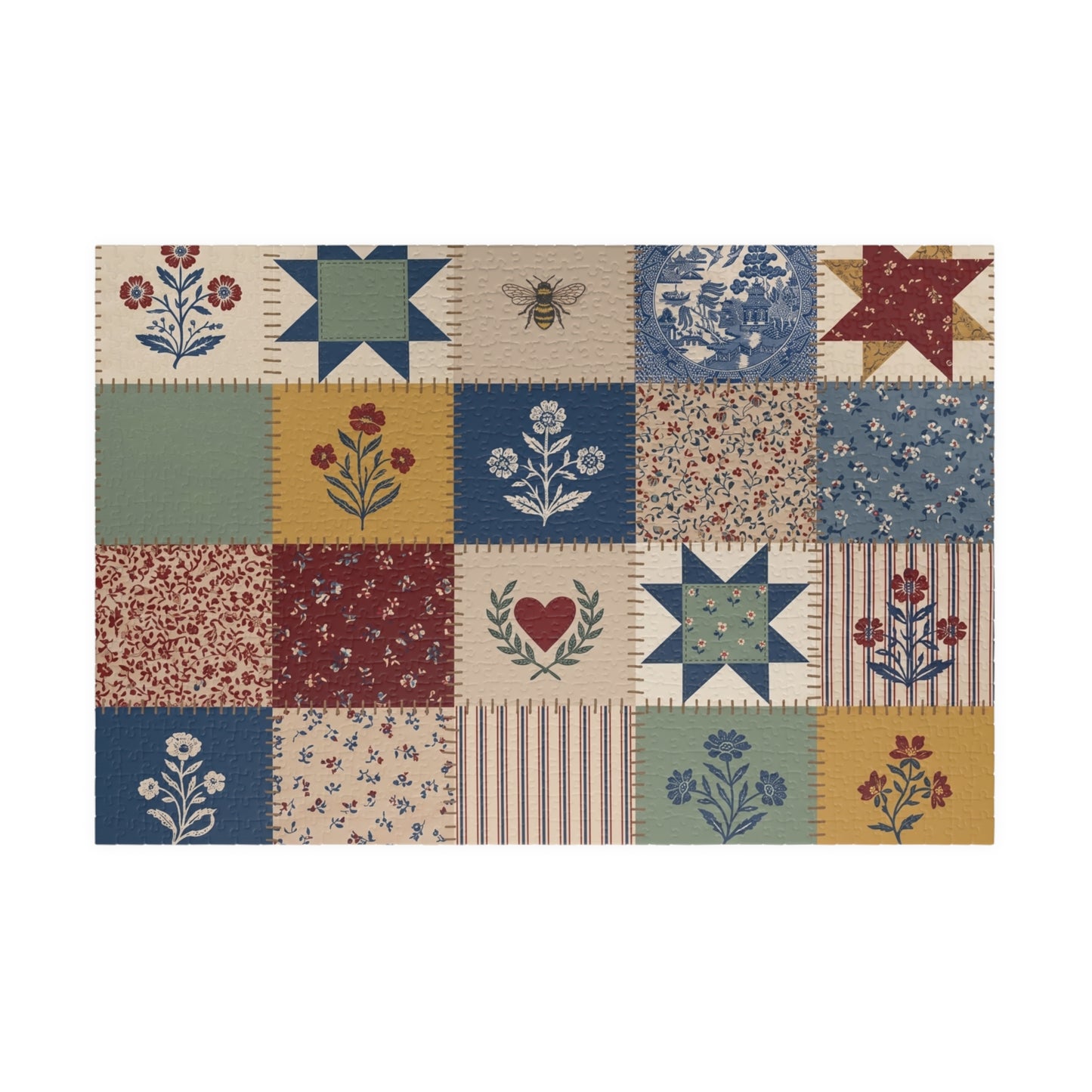 Vintage Quilt Pattern Puzzle | 110/252/520/1014-piece jigsaw