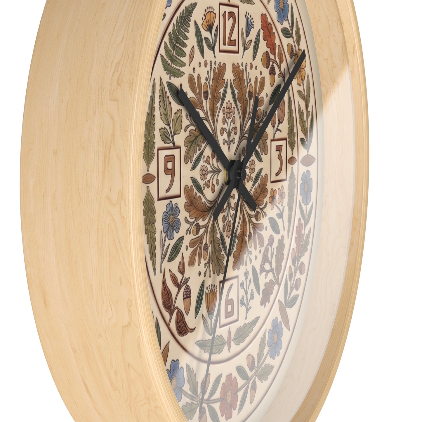 Boho Floral Mandala Wall Clock | Arts And Crafts Rustic Floral Pattern Clock