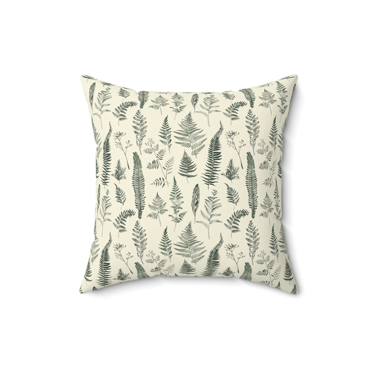 Fern Pattern Pillow | Botanical Leaf Print Square Pillow