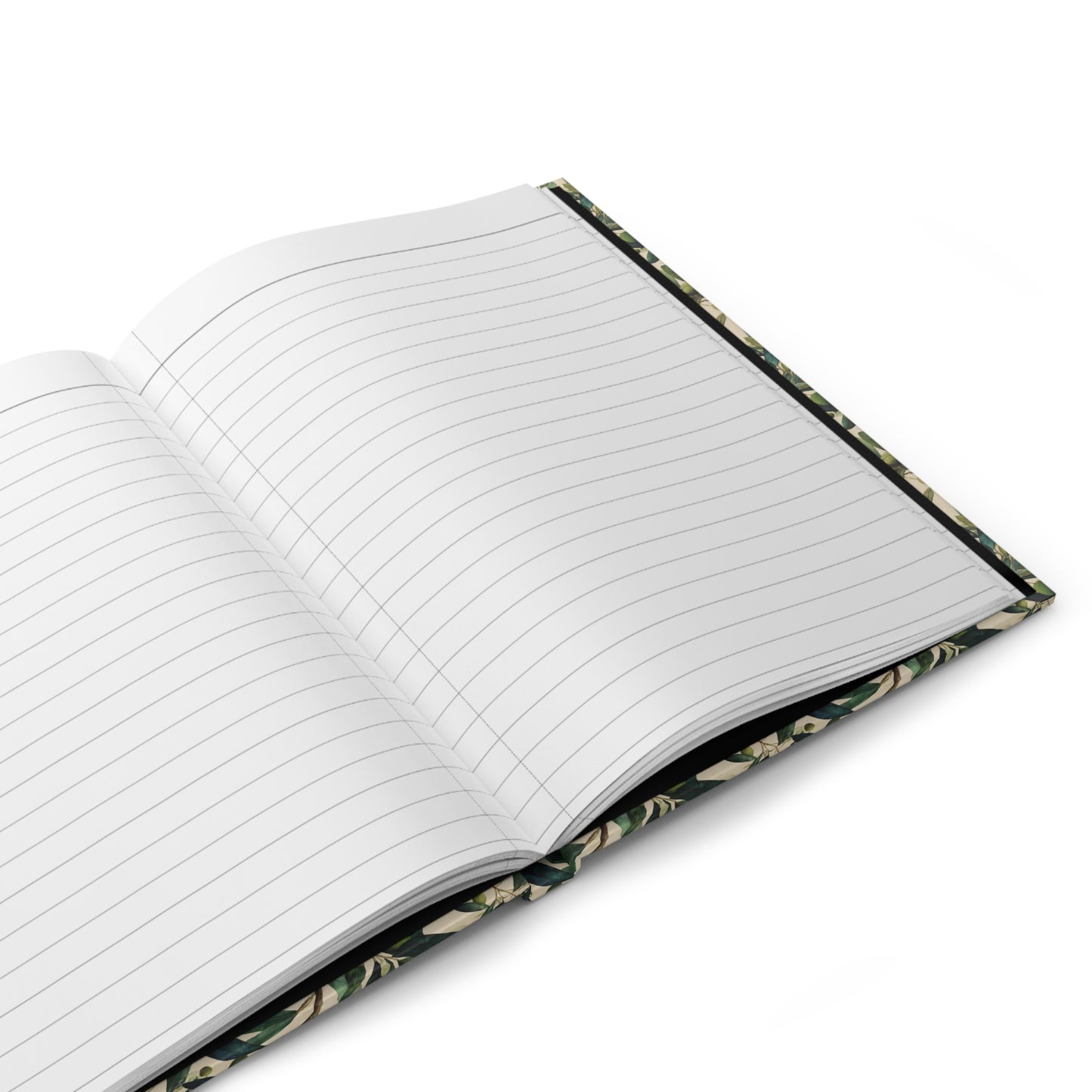 Olive Branch Pattern Hardcover Journal | Botanical Notebook, Vintage Green Leaves