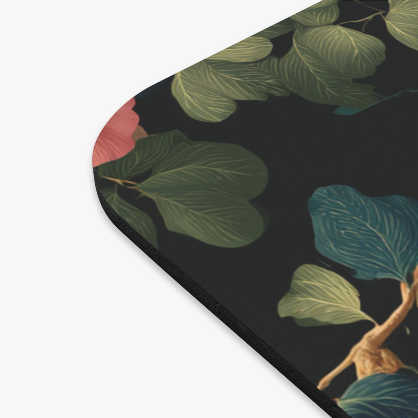 Vintage Floral Camellia Mouse Pad | Dark Botanical Office Desk Mat