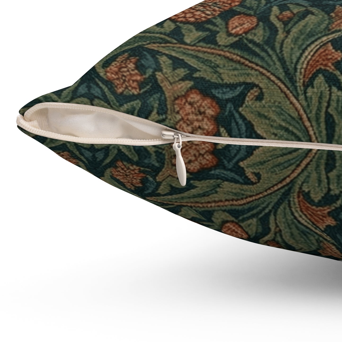 William Morris Style Floral Pattern Pillow | Botanical Throw Pillow