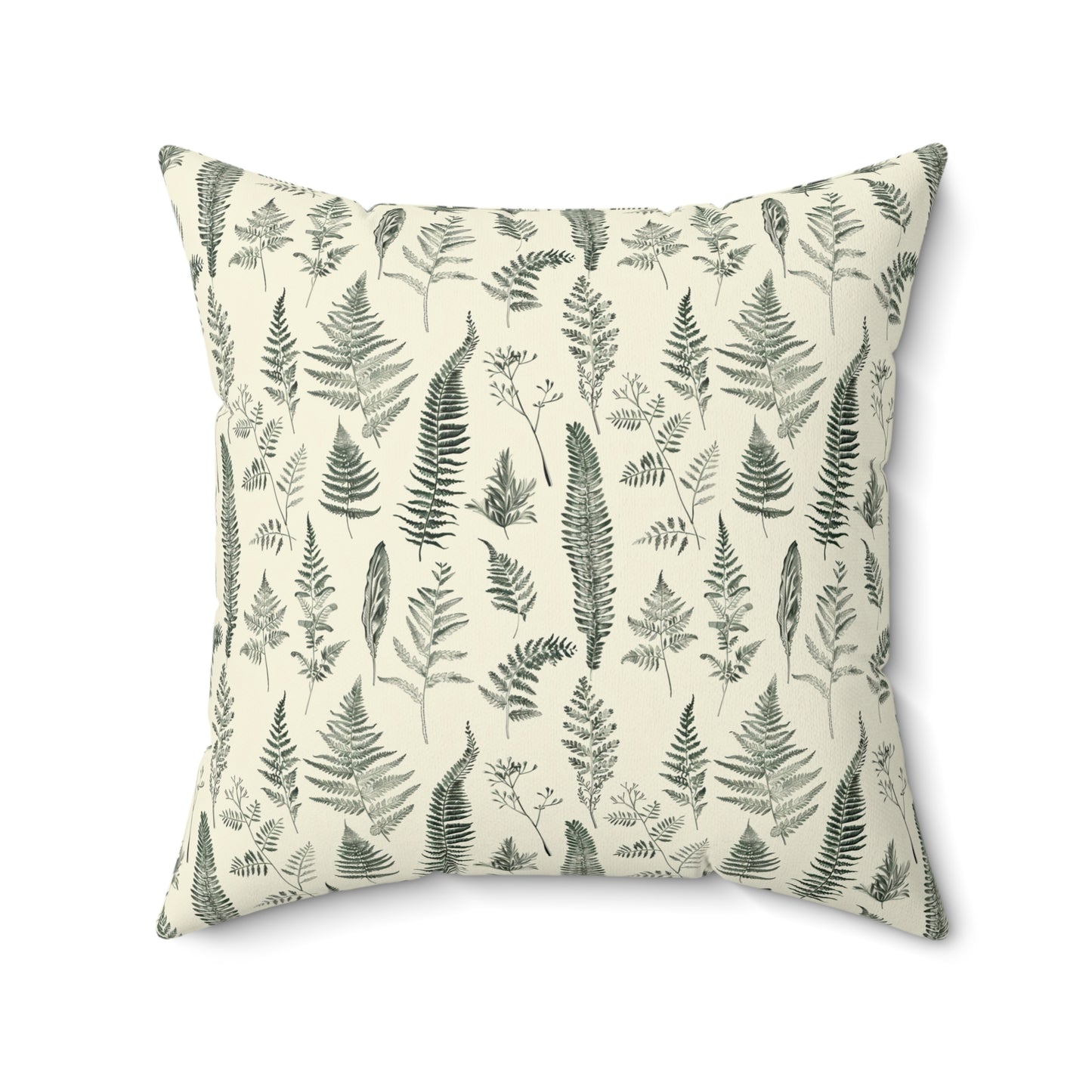 Fern Pattern Pillow | Botanical Leaf Print Square Pillow