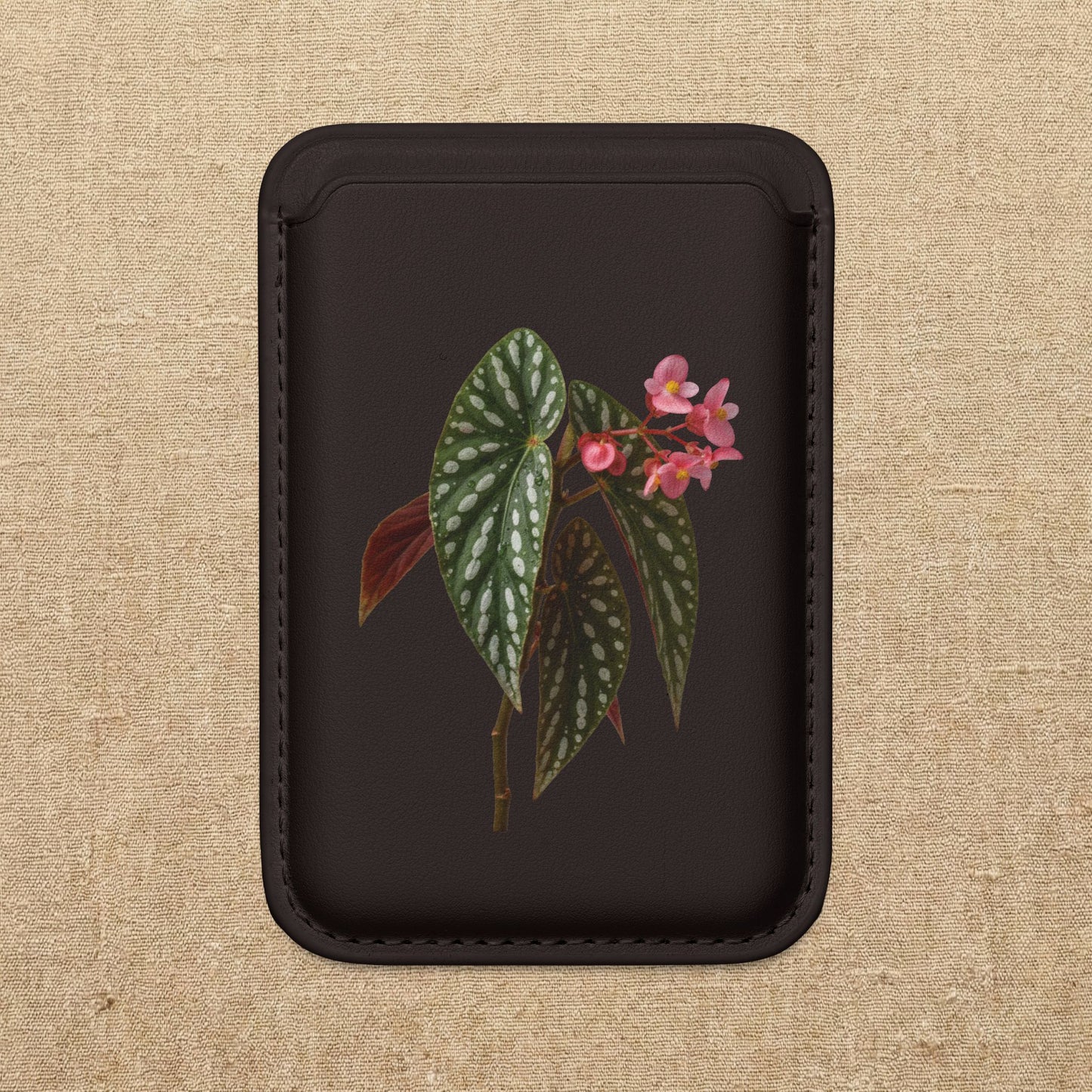 Begonia Plant Wallet MagSafe Compatible | Vegan Card Wallet