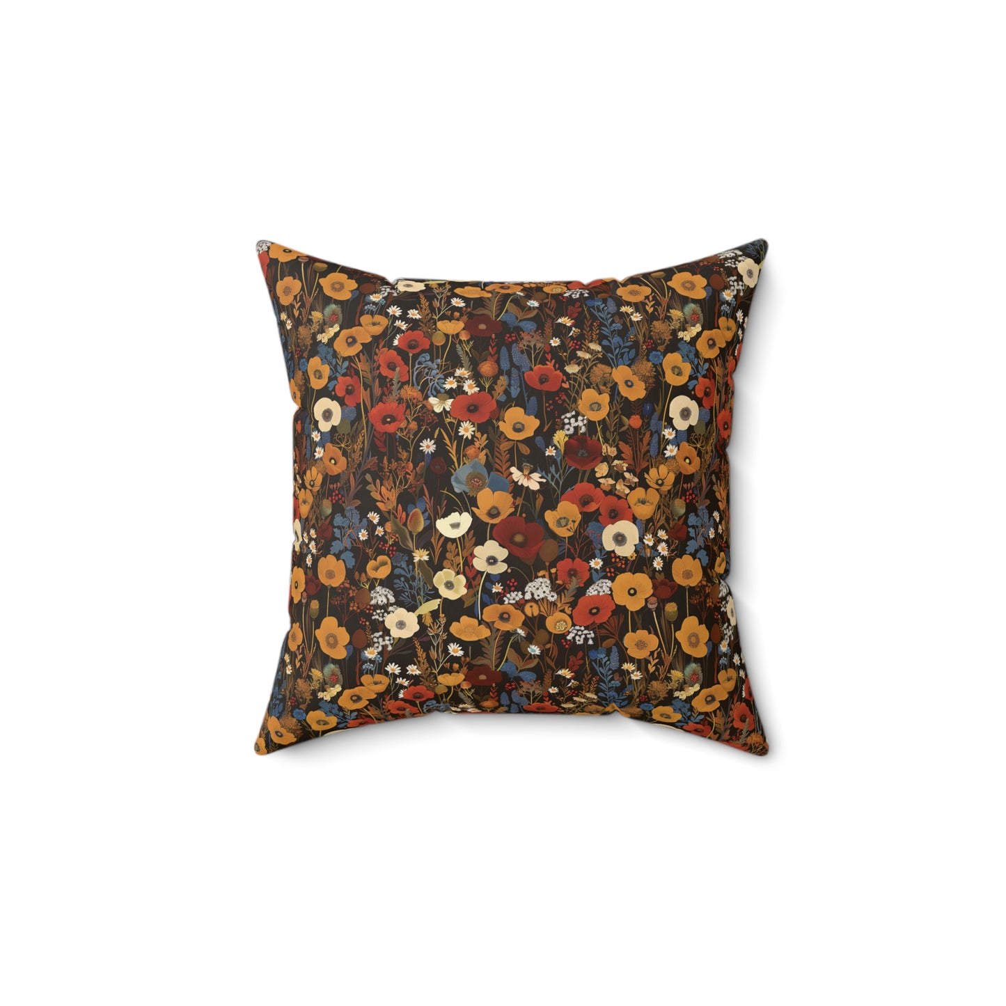Autumn Wildflower Pattern Pillow | Square Pillow