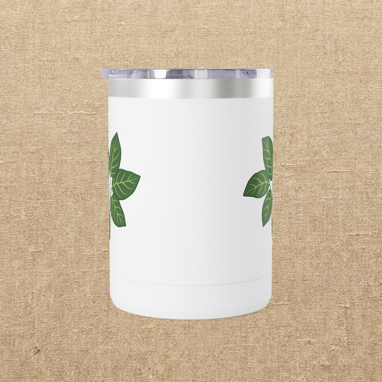 Green Leaves Plant Illustration Tumbler | 15oz Stainless Mug