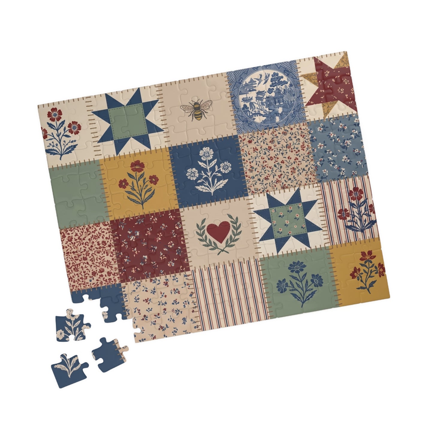 Vintage Quilt Pattern Puzzle | 110/252/520/1014-piece jigsaw