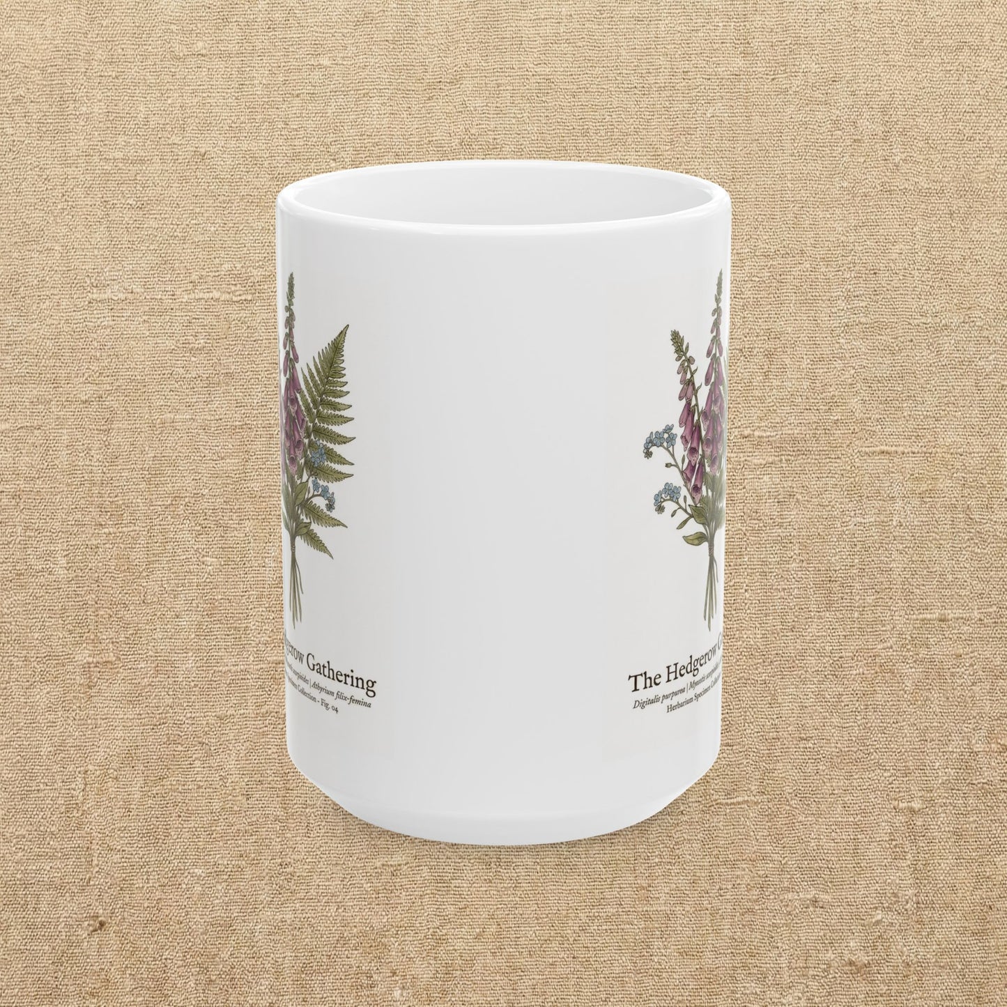 Foxglove Botanical Illustration Mug | Vintage Wildflower Ceramic Mug