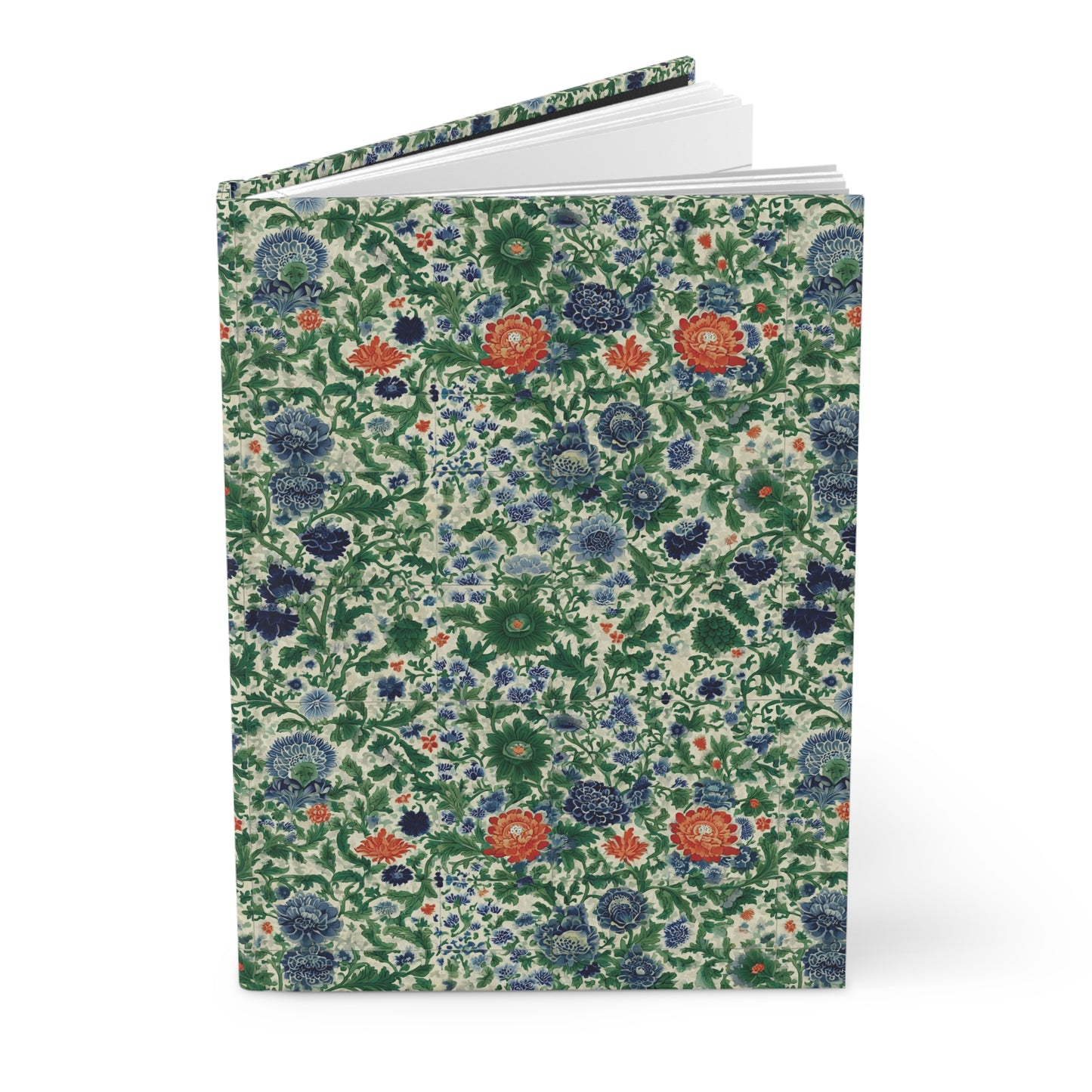 Vintage Floral Pattern Hardcover Journal | Matte Notebook, Botanical Garden Design