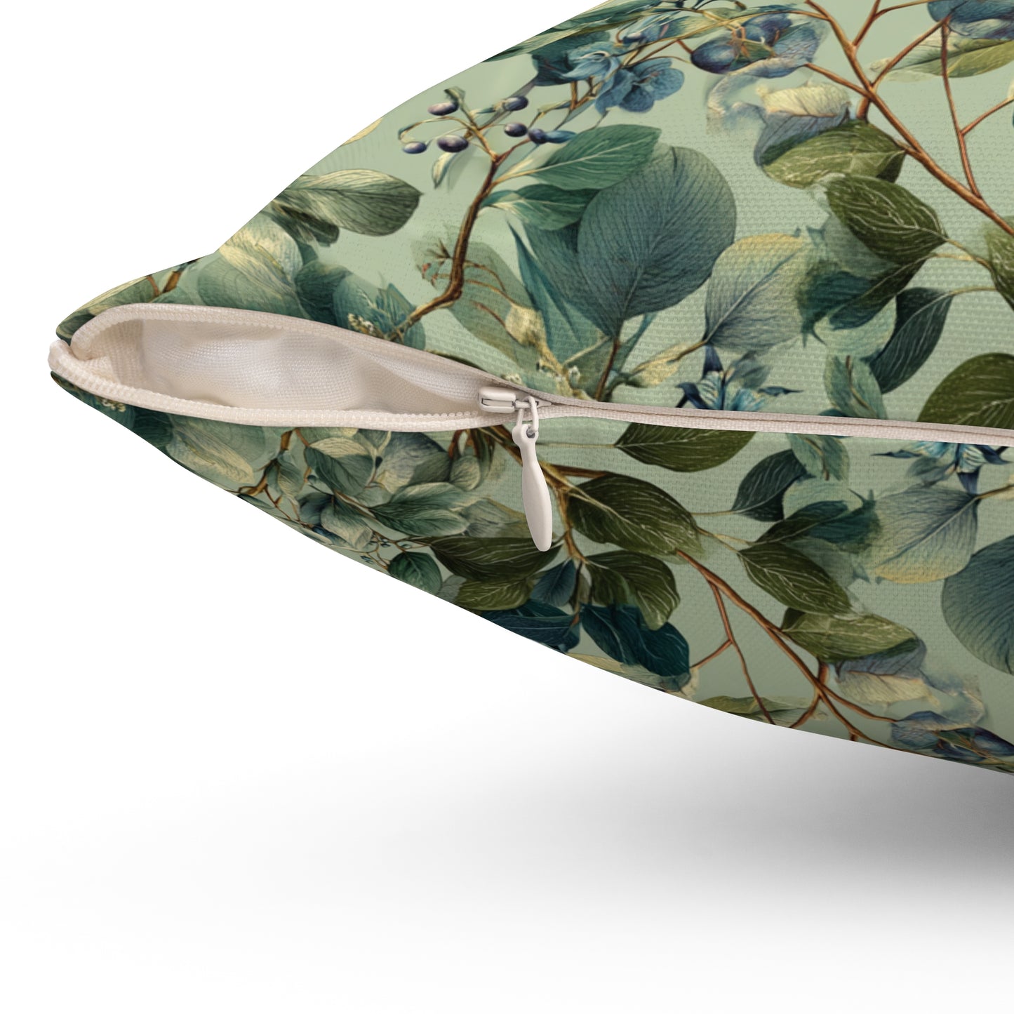Vintage Botanical Leaves Pillow | Green Floral Throw Pillow