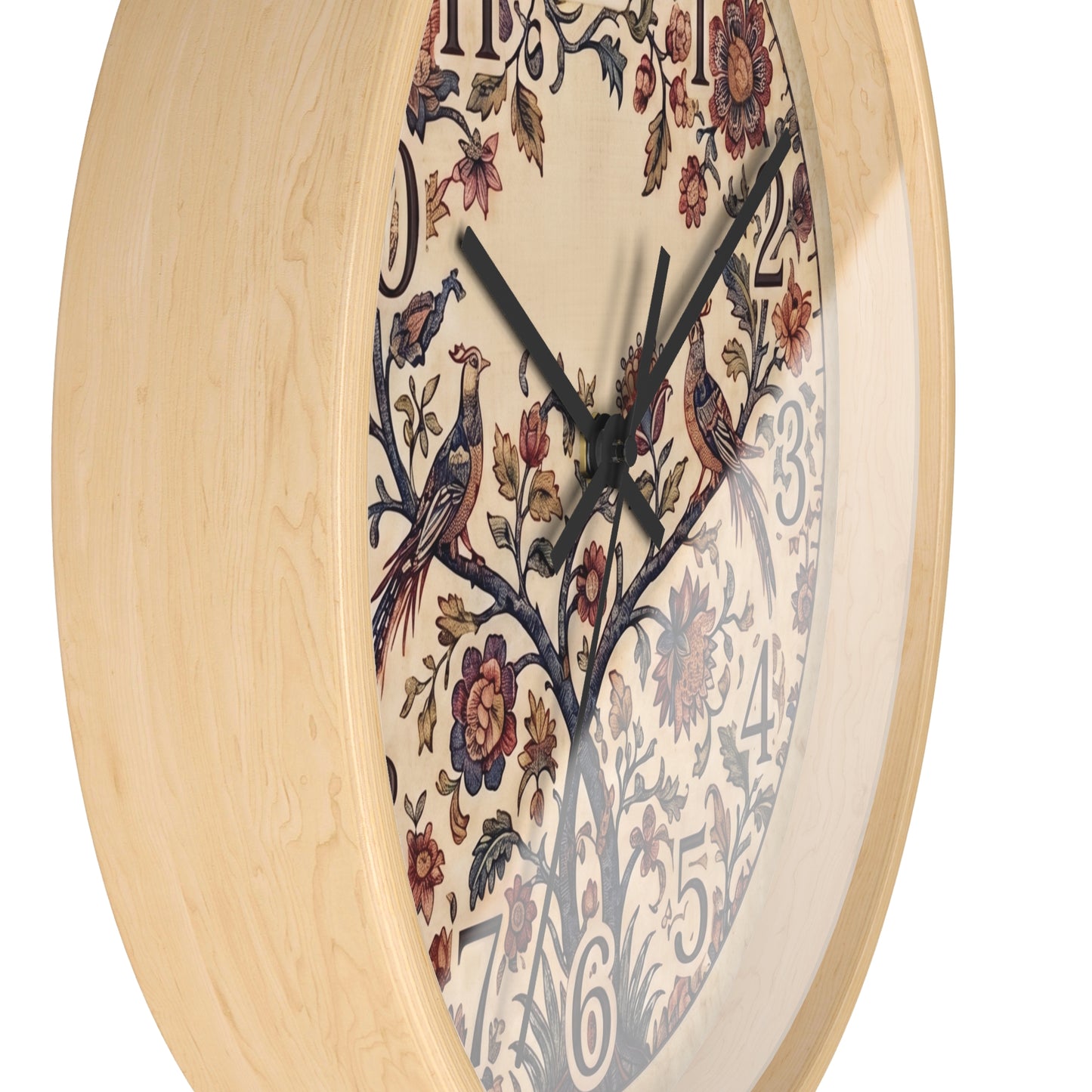 Vintage Palampore Floral Birds Wall Clock | Botanical Tree of Life Design