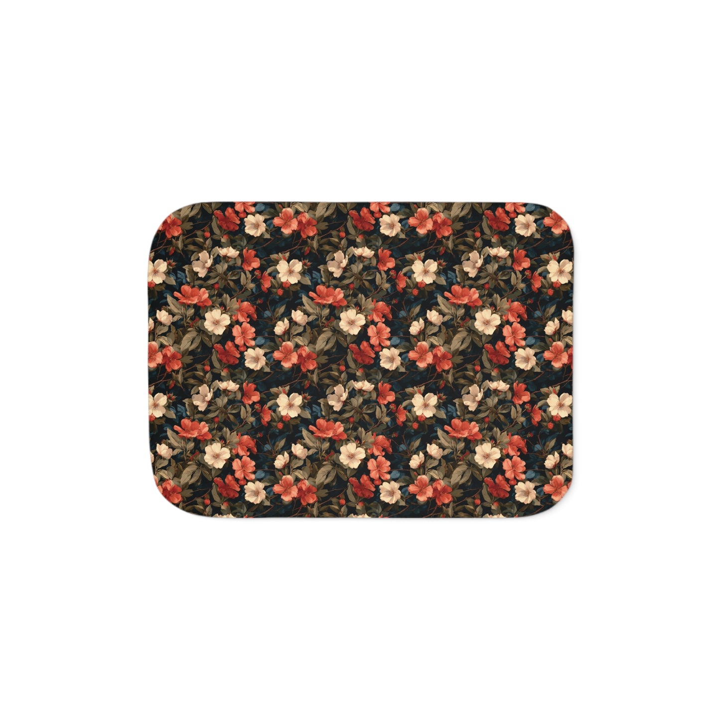 Vintage Floral Sherpa Blanket | Cozy Throw, Rustic Rose Pattern