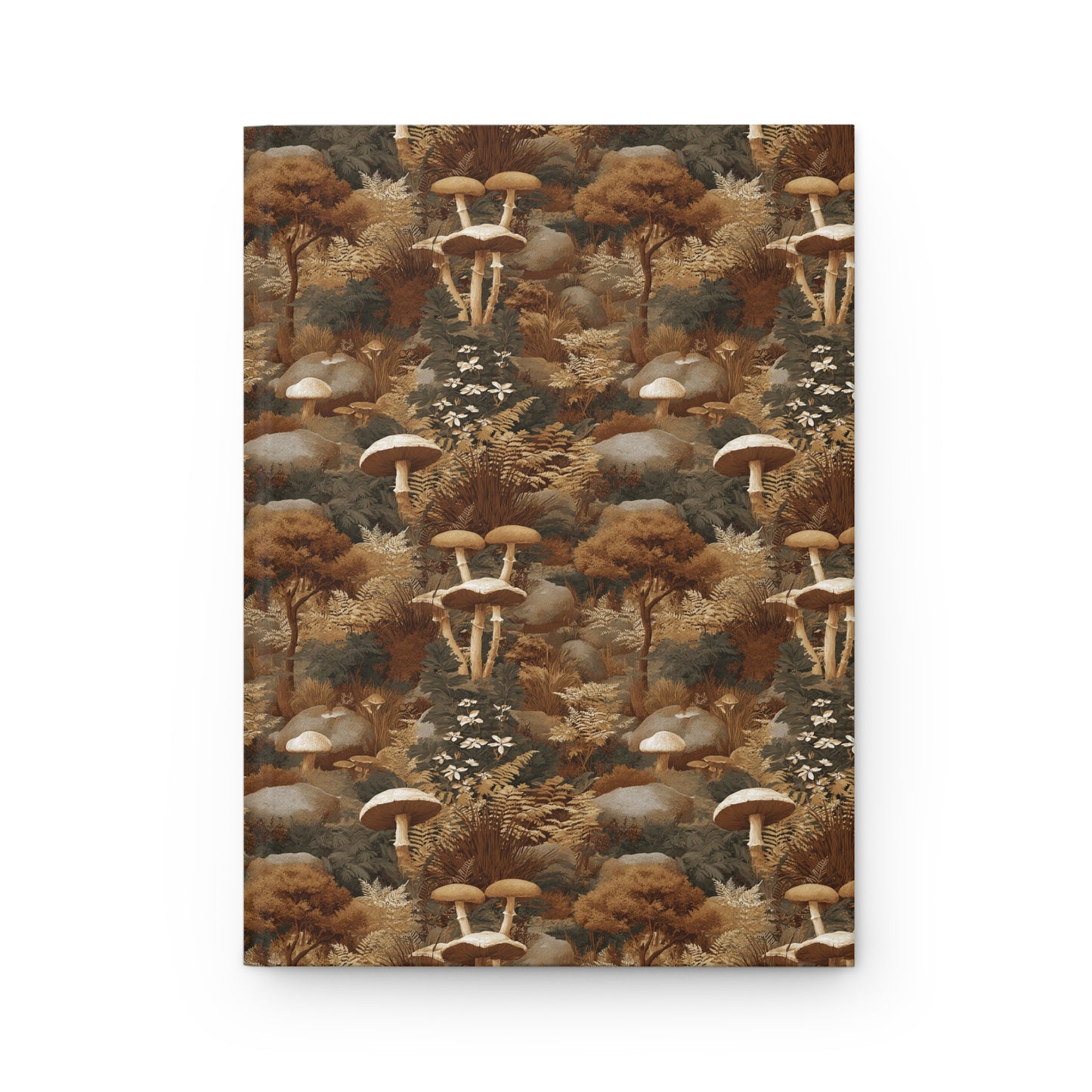 Mushroom Forest Hardcover Journal | Autumn Woodland Pattern