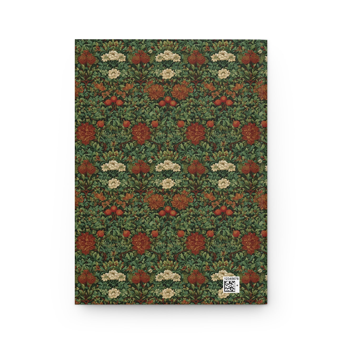 Vintage William Morris Style Botanical Pattern Hardcover Journal | Floral Pumpkin Vine Notebook