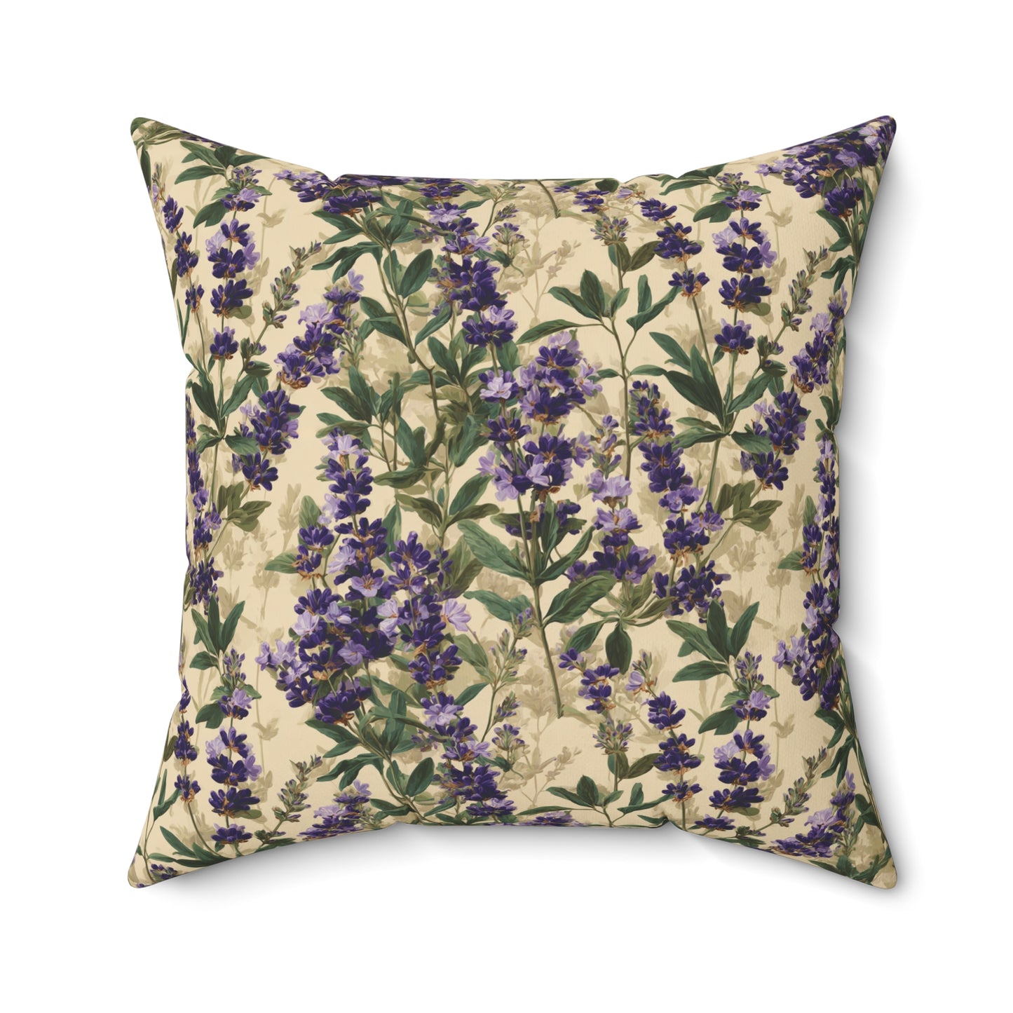 Lavender Sprigs Pillow | Botanical Floral Throw Pillow, Purple Garden Design