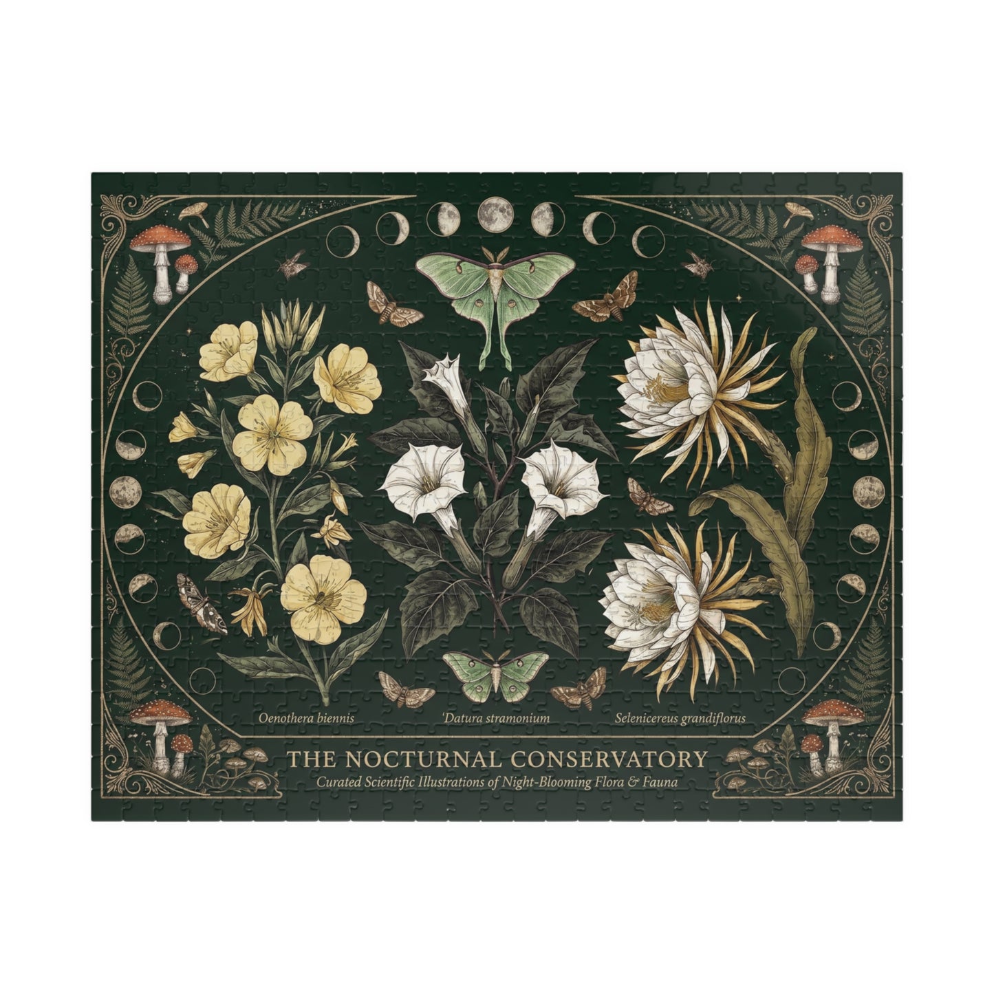 Nocturnal Conservatory Botanical Illustration Puzzle | Floral Moths 110, 252, 520 or 1014 pcs