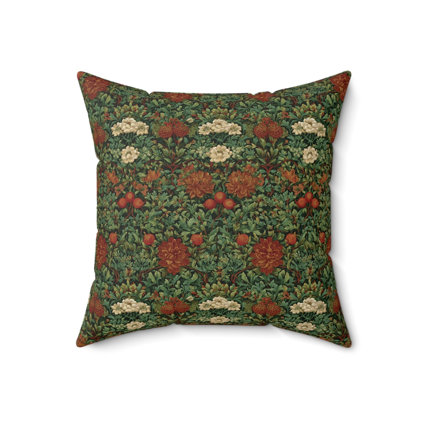 William Morris Style Floral Pattern pillow | Vintage Botanical Throw Pillow