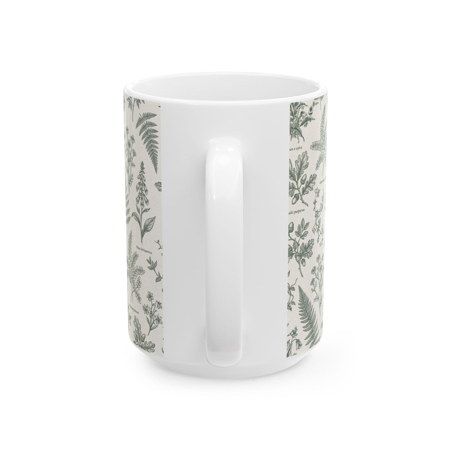 Vintage Botanical Ferns Mug | Green Floral Ceramic Mug