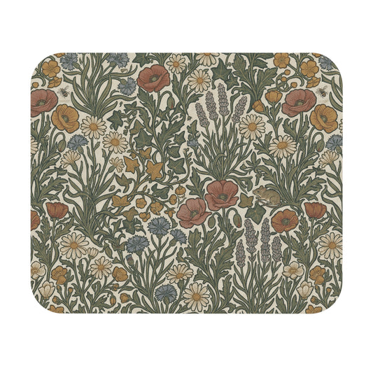 Wildflower Meadow Mouse Pad | Floral Poppy Daisy Botanical Pattern