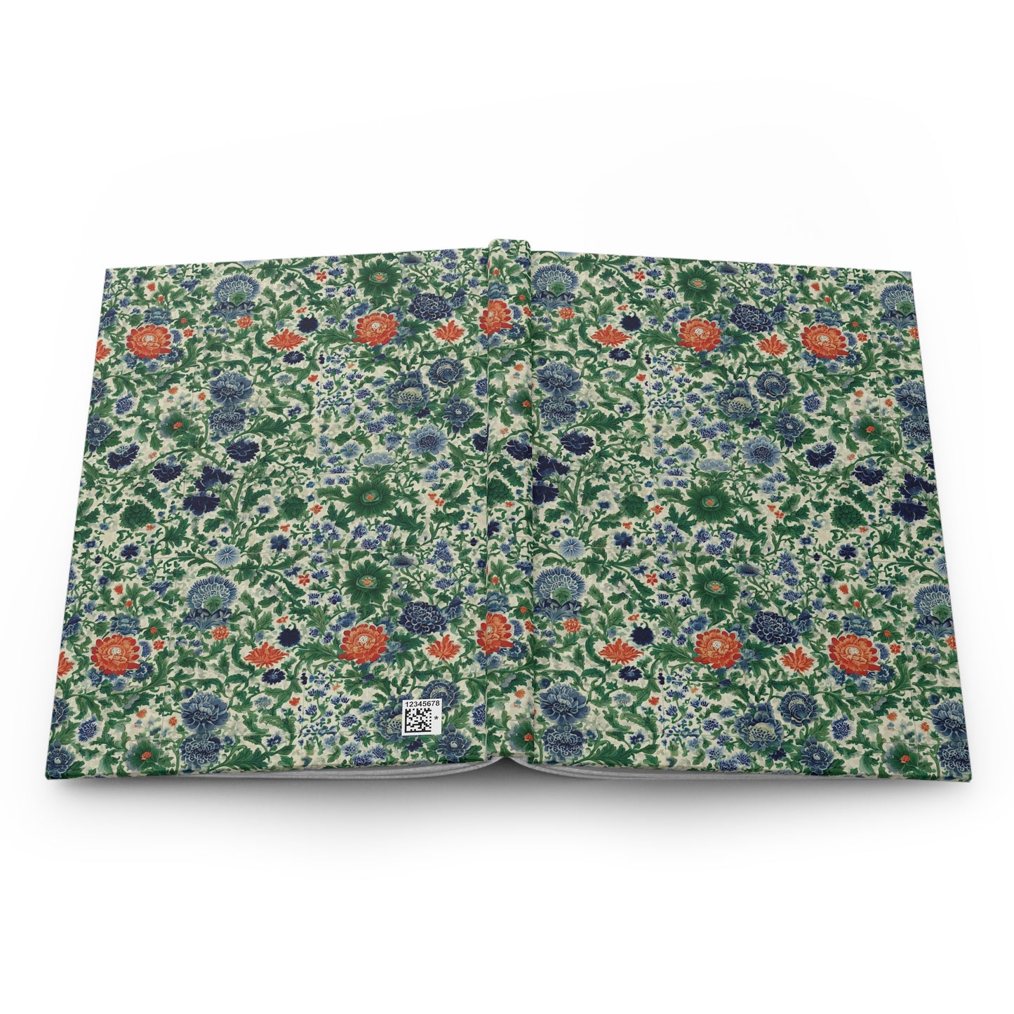 Vintage Floral Pattern Hardcover Journal | Matte Notebook, Botanical Garden Design