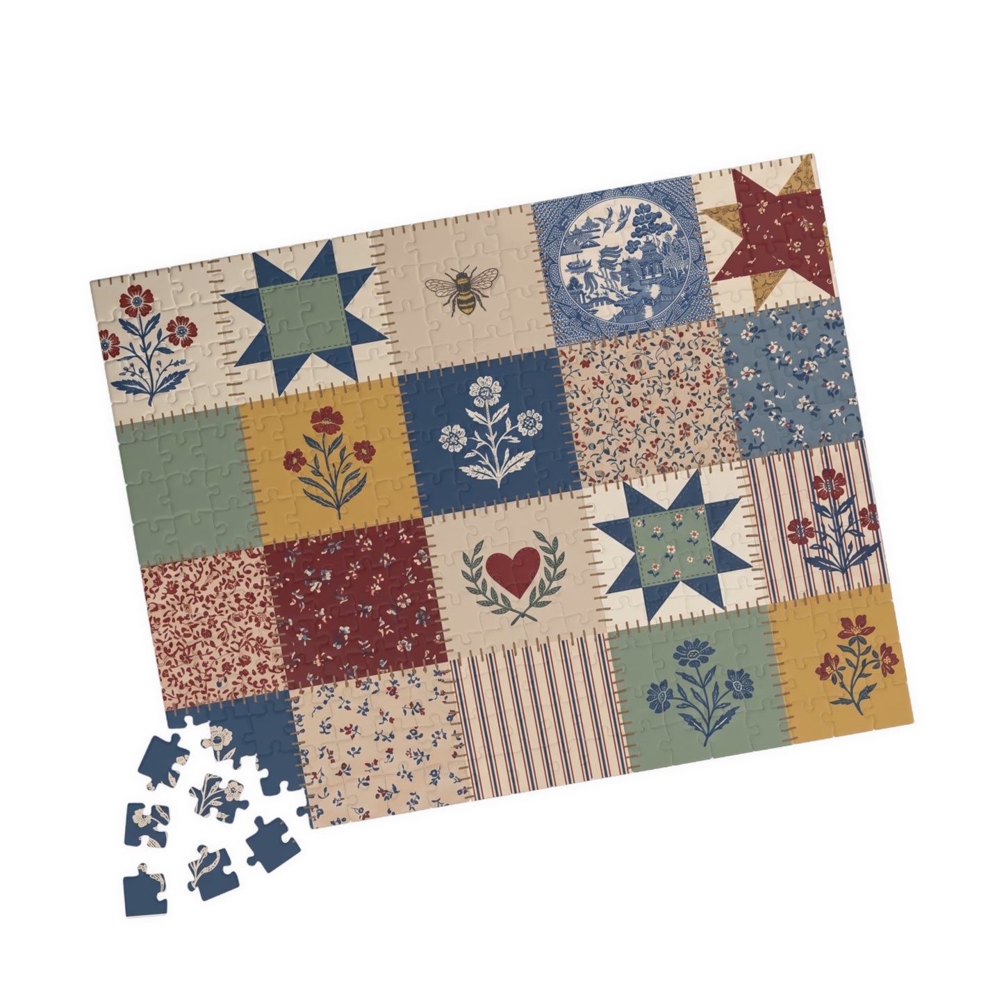 Vintage Quilt Pattern Puzzle | 110/252/520/1014-piece jigsaw