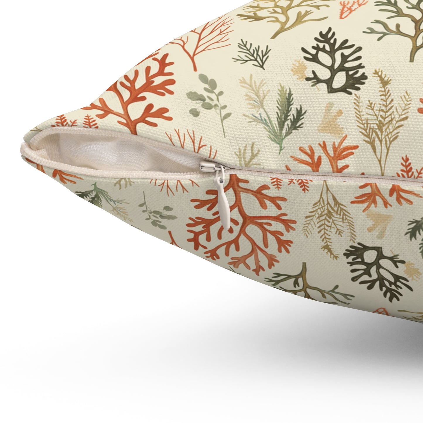 Coral Reef Pattern Pillow | Square Throw Pillow, Coastal Home Decor