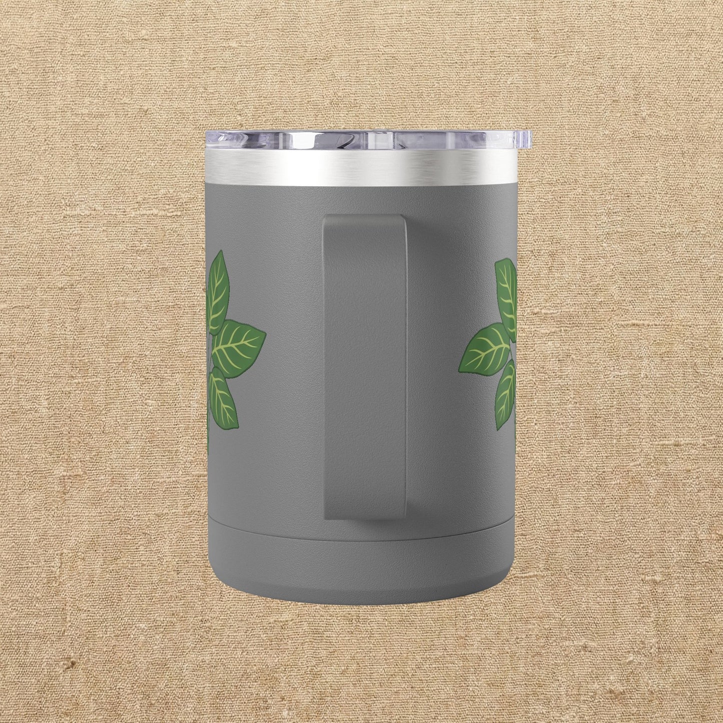 Green Leaves Plant Illustration Tumbler | 15oz Stainless Mug