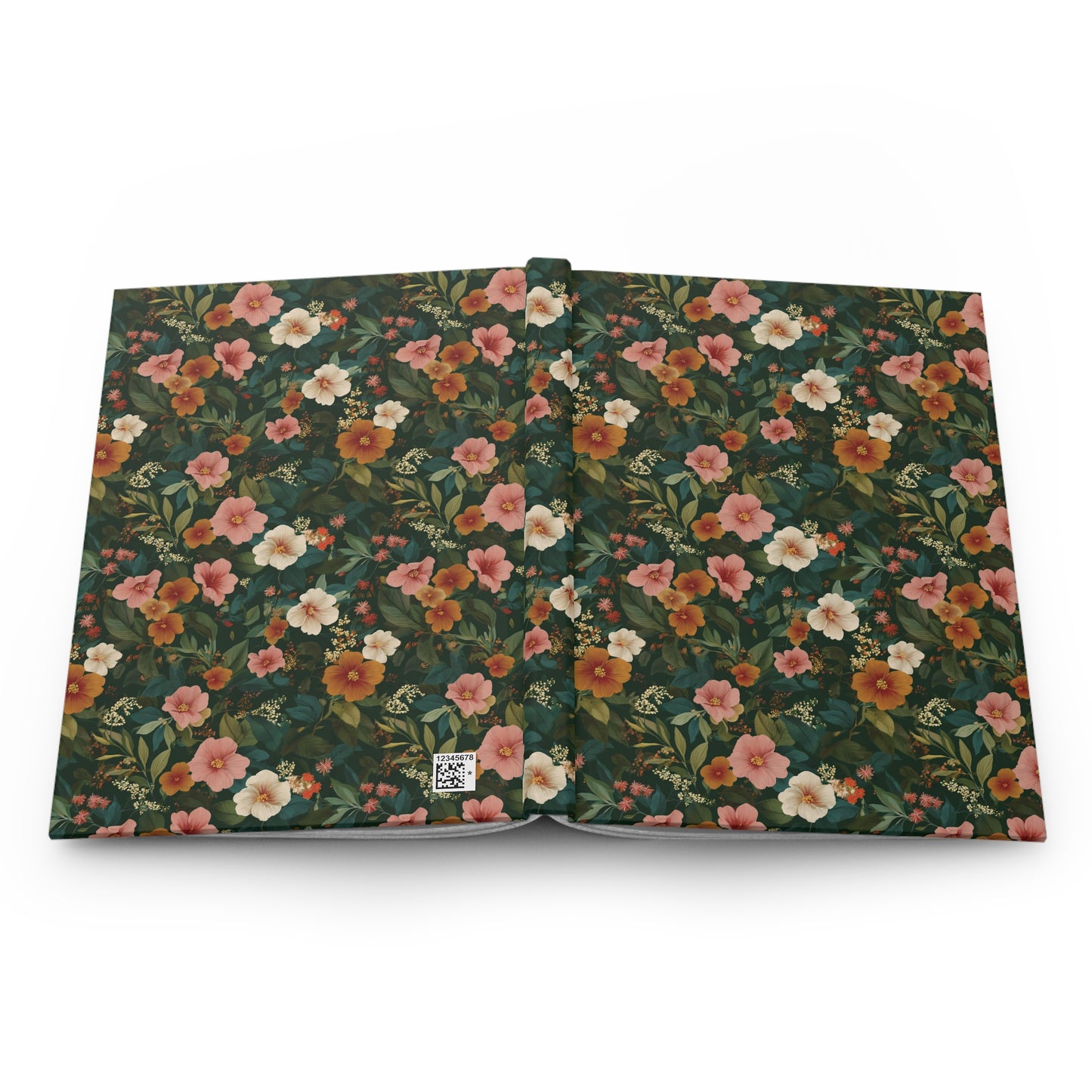 Vintage Floral Pattern Hardcover Journal | Botanical Flowers Notebook