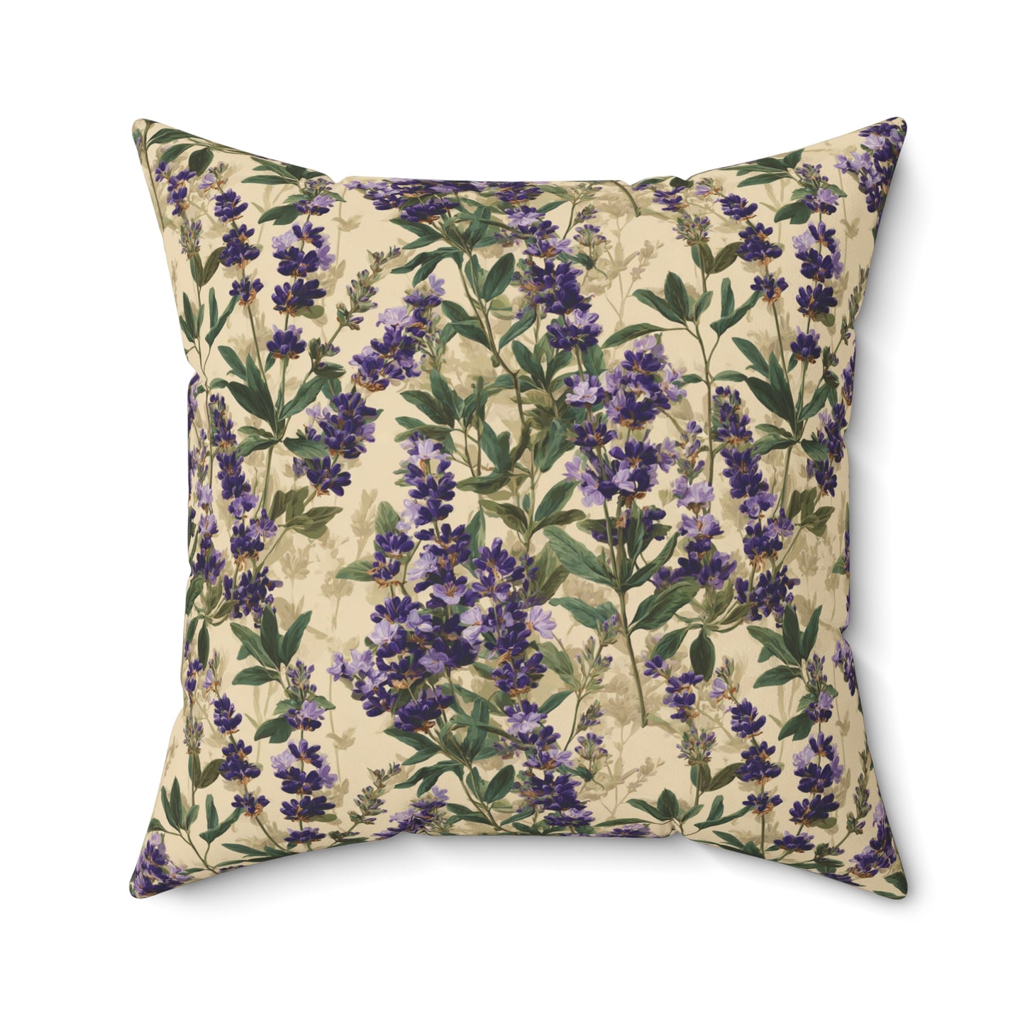 Lavender Sprigs Pillow | Botanical Floral Throw Pillow, Purple Garden Design